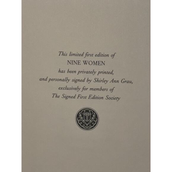 Nine Women Shirley Ann Grau Signed Franklin Library 1986 1st Edition Bound Gilt - Picture 7 of 11